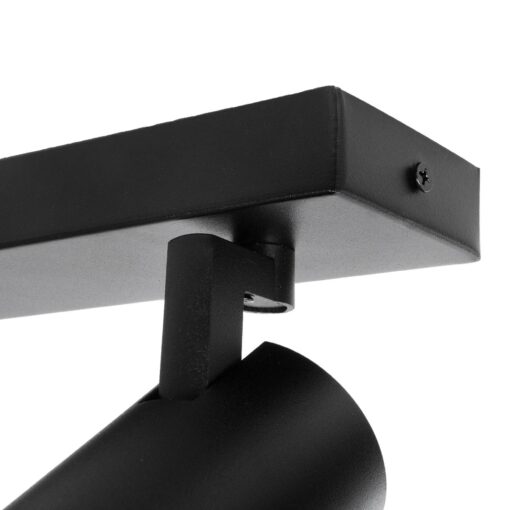 kelvo® SPOTA KLV-101-0140 Κινούμενο Φωτιστικό Σποτ Οροφής για 4 Λάμπες MR16 με Ντουί GU10 AC 220-240V IP20 – Μαύρο Ματ – Μ64 x Π6 x Υ14cm