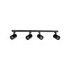 kelvo® SPOTA KLV-101-0140 Κινούμενο Φωτιστικό Σποτ Οροφής για 4 Λάμπες MR16 με Ντουί GU10 AC 220-240V IP20 – Μαύρο Ματ – Μ64 x Π6 x Υ14cm