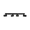 kelvo® SPOTA KLV-101-0140 Κινούμενο Φωτιστικό Σποτ Οροφής για 4 Λάμπες MR16 με Ντουί GU10 AC 220-240V IP20 – Μαύρο Ματ – Μ64 x Π6 x Υ14cm