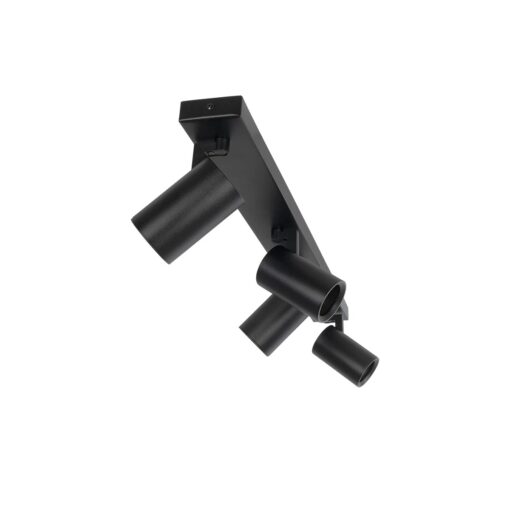 kelvo® SPOTA KLV-101-0140 Κινούμενο Φωτιστικό Σποτ Οροφής για 4 Λάμπες MR16 με Ντουί GU10 AC 220-240V IP20 – Μαύρο Ματ – Μ64 x Π6 x Υ14cm