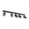kelvo® SPOTA KLV-101-0142 Κινούμενο Φωτιστικό Σποτ Οροφής για 5 Λάμπες MR16 με Ντουί GU10 AC 220-240V IP20 – Μαύρο Ματ – Μ79.5 x Π6.3 x Υ14cm