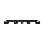 kelvo® SPOTA KLV-101-0142 Κινούμενο Φωτιστικό Σποτ Οροφής για 5 Λάμπες MR16 με Ντουί GU10 AC 220-240V IP20 – Μαύρο Ματ – Μ79.5 x Π6.3 x Υ14cm