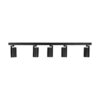kelvo® SPOTA KLV-101-0142 Κινούμενο Φωτιστικό Σποτ Οροφής για 5 Λάμπες MR16 με Ντουί GU10 AC 220-240V IP20 – Μαύρο Ματ – Μ79.5 x Π6.3 x Υ14cm