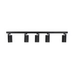 kelvo® SPOTA KLV-101-0142 Κινούμενο Φωτιστικό Σποτ Οροφής για 5 Λάμπες MR16 με Ντουί GU10 AC 220-240V IP20 – Μαύρο Ματ – Μ79.5 x Π6.3 x Υ14cm