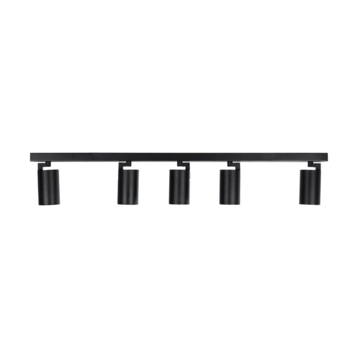 kelvo® SPOTA KLV-101-0142 Κινούμενο Φωτιστικό Σποτ Οροφής για 5 Λάμπες MR16 με Ντουί GU10 AC 220-240V IP20 – Μαύρο Ματ – Μ79.5 x Π6.3 x Υ14cm