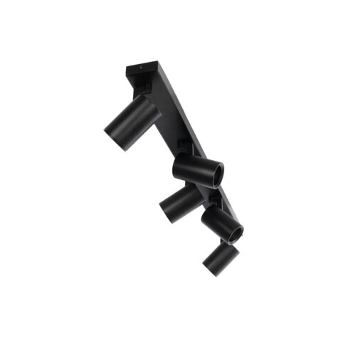 kelvo® SPOTA KLV-101-0142 Κινούμενο Φωτιστικό Σποτ Οροφής για 5 Λάμπες MR16 με Ντουί GU10 AC 220-240V IP20 – Μαύρο Ματ – Μ79.5 x Π6.3 x Υ14cm