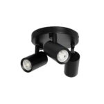 kelvo® SPOTA KLV-101-0144 Κινούμενο Φωτιστικό Σποτ Οροφής για 3 Λάμπες MR16 με Ντουί GU10 AC 220-240V IP20 – Μαύρο Ματ – Μ19 x Π19 x Υ14cm