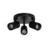 kelvo® SPOTA KLV-101-0144 Κινούμενο Φωτιστικό Σποτ Οροφής για 3 Λάμπες MR16 με Ντουί GU10 AC 220-240V IP20 – Μαύρο Ματ – Μ19 x Π19 x Υ14cm