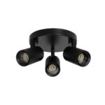 kelvo® SPOTA KLV-101-0144 Κινούμενο Φωτιστικό Σποτ Οροφής για 3 Λάμπες MR16 με Ντουί GU10 AC 220-240V IP20 – Μαύρο Ματ – Μ19 x Π19 x Υ14cm
