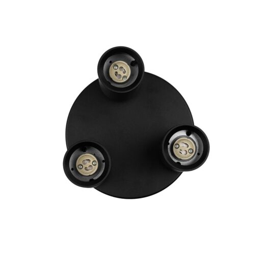 kelvo® SPOTA KLV-101-0144 Κινούμενο Φωτιστικό Σποτ Οροφής για 3 Λάμπες MR16 με Ντουί GU10 AC 220-240V IP20 – Μαύρο Ματ – Μ19 x Π19 x Υ14cm