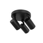 kelvo® SPOTA KLV-101-0144 Κινούμενο Φωτιστικό Σποτ Οροφής για 3 Λάμπες MR16 με Ντουί GU10 AC 220-240V IP20 – Μαύρο Ματ – Μ19 x Π19 x Υ14cm
