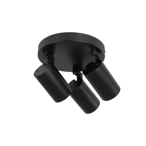 kelvo® SPOTA KLV-101-0144 Κινούμενο Φωτιστικό Σποτ Οροφής για 3 Λάμπες MR16 με Ντουί GU10 AC 220-240V IP20 – Μαύρο Ματ – Μ19 x Π19 x Υ14cm