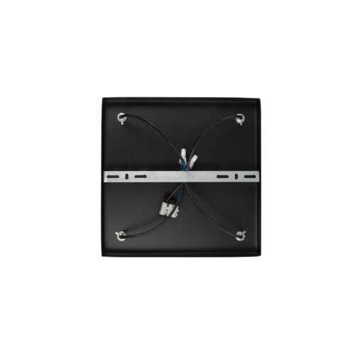 kelvo® SPOTA KLV-101-0146 Κινούμενο Φωτιστικό Σποτ Οροφής για 4 Λάμπες MR16 με Ντουί GU10 AC 220-240V IP20 – Μαύρο Ματ – Μ26 x Π26 x Υ14cm
