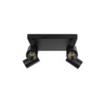kelvo® SPOTA KLV-101-0146 Κινούμενο Φωτιστικό Σποτ Οροφής για 4 Λάμπες MR16 με Ντουί GU10 AC 220-240V IP20 – Μαύρο Ματ – Μ26 x Π26 x Υ14cm
