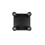 kelvo® SPOTA KLV-101-0146 Κινούμενο Φωτιστικό Σποτ Οροφής για 4 Λάμπες MR16 με Ντουί GU10 AC 220-240V IP20 – Μαύρο Ματ – Μ26 x Π26 x Υ14cm