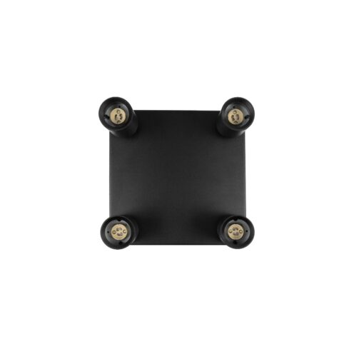 kelvo® SPOTA KLV-101-0146 Κινούμενο Φωτιστικό Σποτ Οροφής για 4 Λάμπες MR16 με Ντουί GU10 AC 220-240V IP20 – Μαύρο Ματ – Μ26 x Π26 x Υ14cm