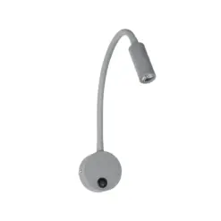 GLOBOSTAR® GOOSE 61689 Μοντέρνο Φωτιστικό Τοίχου - Απλίκα Ξενοδοχείου Reading Light LED 3W 300lm 36° AC 220-240V IP20 Θερμό Λευκό 2700K - CREE XPE Chip & TÜV SÜD Driver - Γκρι Ανθρακί Ματ - Μ6.5 x Π15 x Υ24.5cm - 3 Χρόνια Εγγύηση