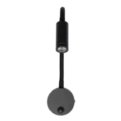 Alternative view of GLOBOSTAR® GOOSE 61690 Μοντέρνο Φωτιστικό Τοίχου - Απλίκα Ξενοδοχείου Reading Light LED 3W 300lm 36° AC 220-240V IP20 Θερμό Λευκό 2700K - CREE XPE Chip & TÜV SÜD Driver - Μαύρο Ματ - Μ6.5 x Π15 x Υ24.5cm - 3 Χρόνια Εγγύηση