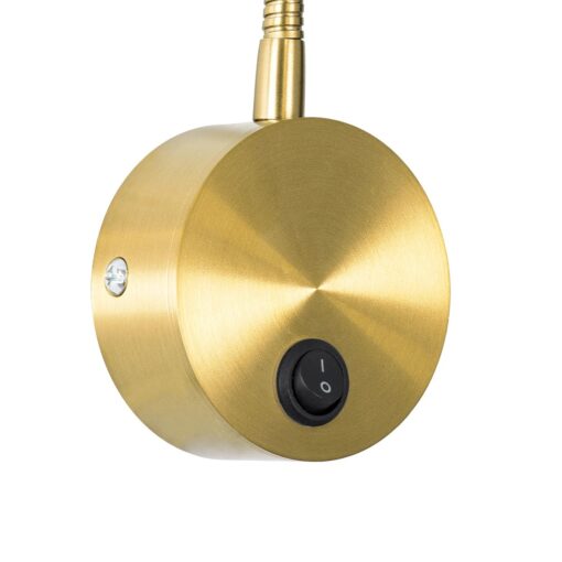 GLOBOSTAR® GOOSE 61692 Μοντέρνο Φωτιστικό Τοίχου – Απλίκα Ξενοδοχείου Reading Light LED 3W 300lm 36° AC 220-240V IP20 Θερμό Λευκό 2700K – CREE XPE Chip & TÜV SÜD Driver – Χρυσό Βούρτσας – Μ6.5 x Π15 xΥ24.5cm – 3 Χρόνια Εγγύηση