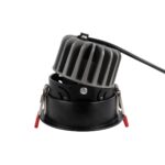 kelvo® PINADO KLV-101-0126 Χωνευτό Φωτιστικό Downlight Σποτ LED 7W 840lm 15° AC 220-240V IP20 Θερμό Λευκό 2700K – Bridgelux COB Chip & TÜV SÜD Driver – Μαύρο Ματ – Μ8.3 x Π8.3 x Υ8.2cm / Q7.3cm – 5 Χρόνια Εγγύηση