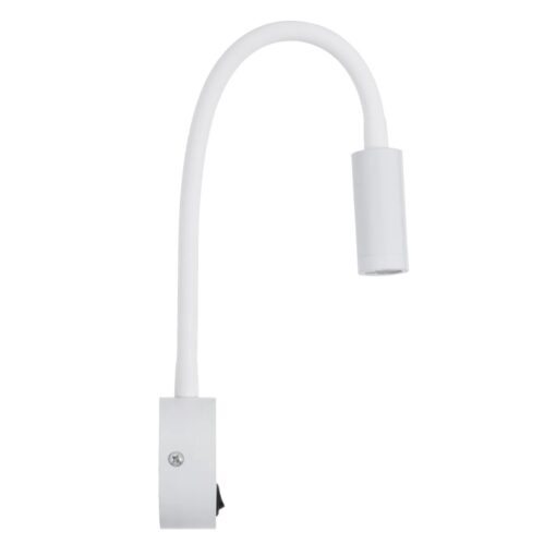 GLOBOSTAR® GOOSE 61688 Μοντέρνο Φωτιστικό Τοίχου – Απλίκα Ξενοδοχείου Reading Light LED 3W 300lm 36° AC 220-240V IP20 Θερμό Λευκό 2700K – CREE XPE Chip & TÜV SÜD Driver – Λευκό Ματ – Μ6.5 x Π15 x Υ24.5cm – 3 Χρόνια Εγγύηση