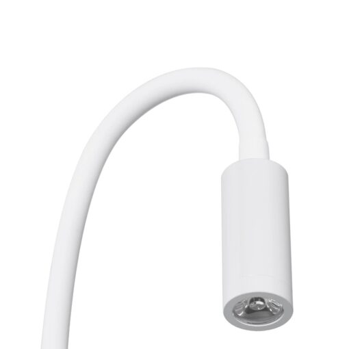 GLOBOSTAR® GOOSE 61688 Μοντέρνο Φωτιστικό Τοίχου – Απλίκα Ξενοδοχείου Reading Light LED 3W 300lm 36° AC 220-240V IP20 Θερμό Λευκό 2700K – CREE XPE Chip & TÜV SÜD Driver – Λευκό Ματ – Μ6.5 x Π15 x Υ24.5cm – 3 Χρόνια Εγγύηση