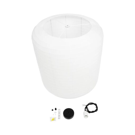 GLOBOSTAR® ROMINA 62001 Μοντέρνο Κρεμαστό Φωτιστικό Οροφής με Ντουί 1 x E27 AC 220-240V IP20 – Λευκό – Μ60 x Π60 x Υ65cm