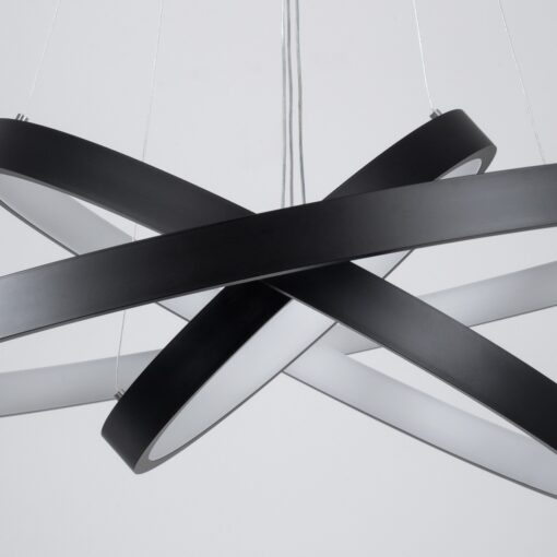 kelvo® NEMESIS KLV-101-0220-V2 Κρεμαστό Φωτιστικό Οροφής LED 120W 12000lm 180° AC 220-240V IP20 Ρυθμιζόμενο Λευκό CCT με Χειριστήριο από 2700K έως 6000K Dimmable – Lumileds SMD Chip – Μαύρο Ματ – Μ80 x Π80 x Υ80cm – 3 Χρόνια Εγγύηση