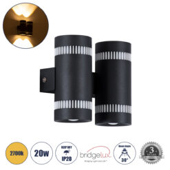Alternative view of GLOBOSTAR® CANNONAL 60580 Μοντέρνο Φωτιστικό Τοίχου - Απλίκα LED 20W 2300lm 30° AC 220-240V IP20 Θερμό Λευκό 2700K - Bridgelux COB Chip & TÜV SÜD Driver - Μαύρο Ματ & Λευκό Ματ - Μ12 x Π6.5 x Υ11cm - 3 Χρόνια Εγγύηση