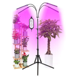Alternative view of GloboStar® 85956 Grow Light Full Spectrum LED Φωτιστικό Ανάπτυξης Φυτών Γλάστρας με 4 Κινούμενες Κεφαλές & Τρίποδο 150cm SMD 2835 20W 180° AC230V IP20 με Dimmer & Timer Εσωτερικού Χώρου για Κάλυψη Επιφάνειας 1m x 1m Πλήρους Φάσματος Φωτισμού