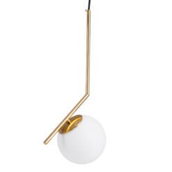 Alternative view of GLOBOSTAR® MONROE 00958 Μοντέρνο Κρεμαστό Φωτιστικό Οροφής με Ντουί 1 x E27 AC 220-240V IP20 - Χρυσό Πλατίνα & Λευκό - Μ15 x Π15 x Υ49cm