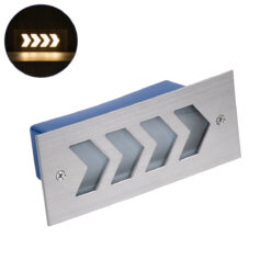 Alternative view of GloboStar® WALLLIGHT-ARINA 90670 Χωνευτό Φωτιστικό Τοίχου LED 6W 660lm 120° DC 24V Αδιάβροχο IP67 Μ17 x Π7 x Υ5.5cm Θερμό Λευκό 3000K - Ανοξείδωτο Ατσάλι - 3 Years Warranty