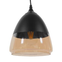 Alternative view of GLOBOSTAR® OLIVER 10001231 Vintage Κρεμαστό Φωτιστικό Οροφής με Ντουί 1 x E27 AC 220-240V IP20 - Μαύρο & Μελί - Μ20 x Π20 x Υ21cm