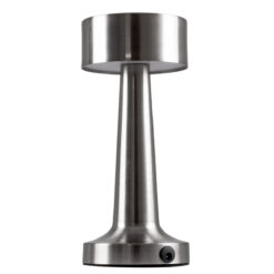 Alternative view of GloboStar® BELLA 76504 Επαναφορτιζόμενο Επιτραπέζιο Φωτιστικό Πορτατίφ LED 1.5W 105lm 120° DC 5V IP44 Θερμό Λευκό 2700K Dimmable Ασημί Αλουμίνιο - Μ9 x Π9 x Υ21cm - 2 Xρόνια Εγγύηση