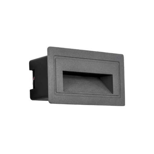 kelvo® STEPART KLV-101-0081 Χωνευτό Φωτιστικό Σκαλοπατιού / Διαδρόμου LED 3W 375lm 45° AC 220-240V Αδιάβροχο IP65 Θερμό Λευκό 2700K – Lumileds SMD Chip & TÜV SÜD Driver – Γκρι Ανθρακί Ματ – Μ10.5 x Π4.5 x Υ6cm / Q9.1 x 4.5cm – 5 Χρόνια Εγγύηση