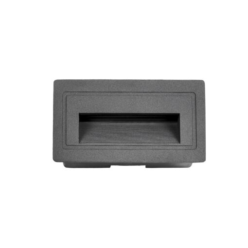 kelvo® STEPART KLV-101-0081 Χωνευτό Φωτιστικό Σκαλοπατιού / Διαδρόμου LED 3W 375lm 45° AC 220-240V Αδιάβροχο IP65 Θερμό Λευκό 2700K – Lumileds SMD Chip & TÜV SÜD Driver – Γκρι Ανθρακί Ματ – Μ10.5 x Π4.5 x Υ6cm / Q9.1 x 4.5cm – 5 Χρόνια Εγγύηση