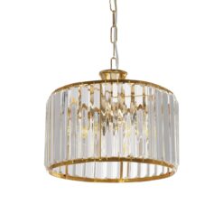 Alternative view of GLOBOSTAR® GLAMOROUS 203-0094 Κλασικό Κρεμαστό Φωτιστικό Οροφής με Ντουί 3 x E27 AC 220-240V IP20 - Χρυσό & Διάφανο - Μ28 x Π28 x Υ21.5cm