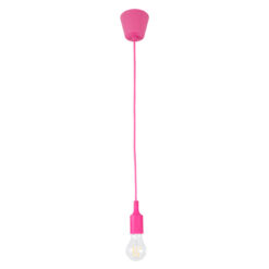 GLOBOSTAR® CABLITO 61552 Μοντέρνο Κρεμαστό Φωτιστικό Οροφής με Ντουί 1 x E27 AC 220-240V IP20 - Ροζ - Μ4 x Π4 x Υ110cm