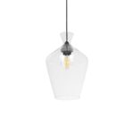 GLOBOSTAR® BALU 206-0040 Μοντέρνο Κρεμαστό Φωτιστικό Οροφής με Ντουί 1 x E27 AC 220-240V IP20 – Διάφανο – Μ20 x Π20 x Υ32cm