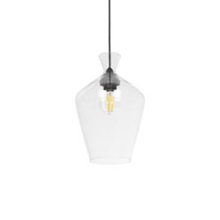GLOBOSTAR® BALU 206-0040 Μοντέρνο Κρεμαστό Φωτιστικό Οροφής με Ντουί 1 x E27 AC 220-240V IP20 – Διάφανο – Μ20 x Π20 x Υ32cm