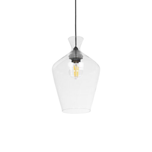 GLOBOSTAR® BALU 206-0040 Μοντέρνο Κρεμαστό Φωτιστικό Οροφής με Ντουί 1 x E27 AC 220-240V IP20 – Διάφανο – Μ20 x Π20 x Υ32cm