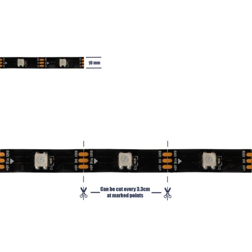 GLOBOSTAR® DIGISTRIP 90757 Σετ Ψηφιακής Pixel Addressable Ταινίας με IR Ασύρματο Χειριστήριο LED 36W 2160lm 120° DC 5V με USB 2.0 IP20 150 x SMD5050 Chip 150 x Pixel Πολύχρωμο RGB Dimmable SPI/TTL Protocol – Sanan SMD Chip – Μ500 x Π1 x Υ0.2cm – Ρολό 5 Μέτρων – 2 Χρόνια Εγγύηση