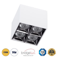 Alternative view of GLOBOSTAR® LUMINAR 60335 Downlight Σποτ LED 14W 1890lm 36° AC 220-240V IP20 Θερμό Λευκό 2700K - Osram SMD Chip & TÜV SÜD Driver - Λευκό Ματ - Μ8.2 x Π8.2 x Υ6.6cm - 5 Χρόνια Εγγύηση
