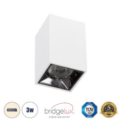 Alternative view of GLOBOSTAR® LUMINAR 60322 Downlight Σποτ LED 3W 420lm 36° AC 220-240V IP20 Φυσικό Λευκό 4500K - Osram SMD Chip & TÜV SÜD Driver - Λευκό Ματ - Μ4.2 x Π4.2 x Υ6.6cm - 5 Χρόνια Εγγύηση