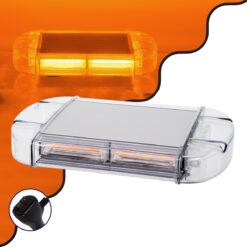 Alternative view of GloboStar® 85177 PRO Series Φάρος Σήμανσης Οχήματος Οδικής Βοήθείας για Αυτοκίνητα & Φορτηγά 6 Προγραμμάτων Φωτισμού STROBE LED COB 60W DC 10-30V Αδιάβροχος IP66 Πορτοκαλί