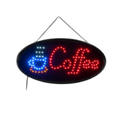 Alternative view of GloboStar® 75687 Φωτιστικό Ταμπέλα LED Οβάλ Σήμανσης COFFEE με Πρίζα AC 230V Μ48 x Π1.8 x Υ24.5cm