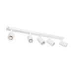kelvo® SPOTA KLV-101-0143 Κινούμενο Φωτιστικό Σποτ Οροφής για 5 Λάμπες MR16 με Ντουί GU10 AC 220-240V IP20 – Λευκό Ματ – Μ79.5 x Π6.3 x Υ14cm