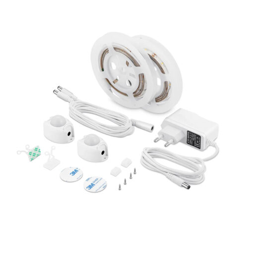 GLOBOSTAR® NIGHTSTEP 70401 Σετ Ταινίας με με Αισθητήρα Κίνησης-Ημέρας-Νύχτας & Τροφοδοτικό LED 6W 600lm 120° AC 220-240V Αδιάβροχο IP65 72 x SMD2835 Φυσικό Λευκό 4500K – Sanan SMD Chip – Μ240 x Π0.8 x Υ0.2cm – Δύο Ρολά 1.2 Μέτρων – 2 Χρόνια Εγγύηση