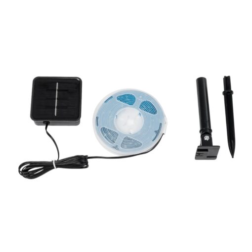 GLOBOSTAR® SOLARSTRIP 70420 Σετ Ταινίας με Αισθητήρα Ημέρας-Νύχτας LED 3W 120lm 120° DC 5V με Φωτοβολταϊκό Panel 5V 0.3W Αδιάβροχο IP65 90 x SMD2835 Chip Θερμό Λευκό 2700K Dimmable – Sanan SMD Chip – Μ300 x Π0.8 x Υ0.3cm – Ρολό 3 Μέτρων – 2 Χρόνια Εγγύηση