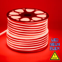 GLOBOSTAR® NEOVALE 70563 Ταινία Neon Flex LED 12W/m 600lm/m 120° DC 24V Αδιάβροχο IP65 120 x SMD2835 Chip/m Κόκκινο Dimmable - Sanan SMD Chip - Μ100 x Π0.8 x Υ1.6cm - 3 Χρόνια Εγγύηση